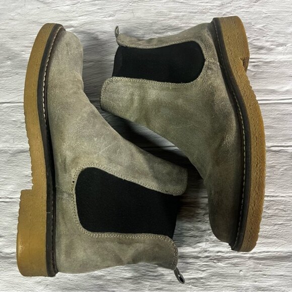 Barbara Barbieri Made in Italy Chelsea Leather Grey Suede Ankle Booties - Picture 4 of 12